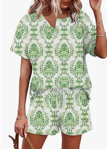 Women Casual Lounge Wear <b>Set</b> Summer Comfortable Two Piece Short Sleeve Outfit - Product Image 6