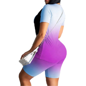 ชุดออกกำลังกายโยคะสีฟ้าสำหรับผู้หญิงชุดวอร์มชุดกีฬาสำหรับเล่นกีฬาขนาดใหญ่พิเศษ - Product Image 5