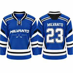 Maillot de hockey sur glace personnalisé de haute qualité, imprimé par sublimation, brodé, en polyester, uniforme d'entraînement pour hommes - Product Image 6