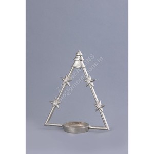 งานฝีมือ โครงโลหะรูปสามเหลี่ยม พวงมาลัยดาวระยิบระยับ ที่วางเทียนทีไลท์ ของตกแต่งงานแต่งงาน คริสต์มาส ทำด้วยมือ เป็นมิตรกับสิ่งแวดล้อม - Product Image 1