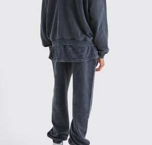 Pantalon en toile vintage délavé à l'acide pour homme, coupe décontractée / Pantalon de jogging vintage en toile délavé à l'acide pour homme - Product Image 2