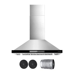 Cappa aspirante da soffitto a camino da 36 pollici, 800 CFM, in acciaio inossidabile con controllo touch e gestuale, per cucina - Product Image 1