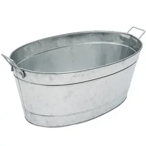 Beverage Tub Galvanized Iron Metal Wine Chiller <b>Bucket</b> Elegant Party <b>Ice</b> <b>Bucket</b> for Champagnes and Wines With Handles - Product Image 1