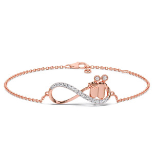 Interlocking Dual-Ring Loop Lab Grown Diamond Link Gold Luxury <b>Bangle</b> <b>Bracelet</b> - Product Image 2