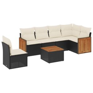 Grand ensemble de canapés de jardin en acier thermolaqué noir et blanc crème - Product Image 2