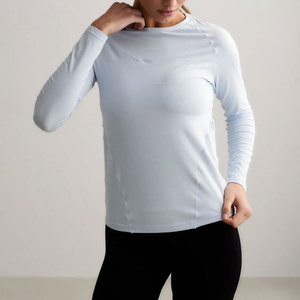 Haut de course pour femme à manches longues, très élastique, respirant, séchage rapide, matière extensible, anti-transpiration - Product Image 1