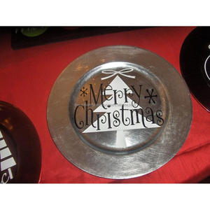 Assiette de charge en argent imprimée personnalisée en émail de haute qualité alimentaire en métal chargeur de vaisselle grande assiette en toute sécurité serveurs plateau de service - Product Image 5