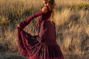 Falda Larga Bohemia con Encaje, Estilo Flamenco, para Verano, Regalo para Ella - Product Image 5