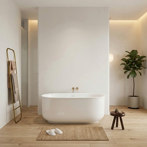 Bañera Independiente FW-3303, Diseño Contemporáneo y Duradero, Ecológica, Forma Ovalada, Fácil Manejo para Uso en Baños - Product Image 3