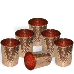 Carafe à eau décorative en cuivre avec motif floral peint et tasse assortie, vaisselle rustique écologique - Product Image 3