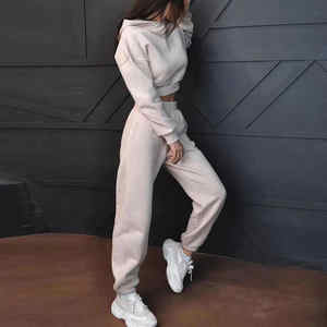 Women's Custom Winter 2026 Solid High Street Breathable Sweatsuit Tracksuit Set XL Casual Fleece <b>Jogger</b> with Quarter Zip - Product Image 1