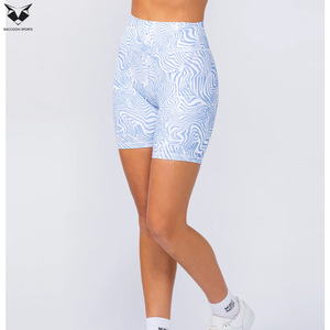 Shorts de yoga pour femme 2026, style le plus récent, respirants, sans taille haute, côtelés, contraste blanc et bleu, fabriqués au Pakistan par un fournisseur de qualité - Product Image 4