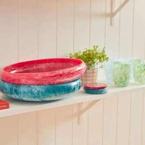 Plats et assiettes en résine au design moderne, forme ronde, motif personnalisé, passe au lave-vaisselle, plat de service alimentaire moderne, respectueux de l'environnement - Product Image 5