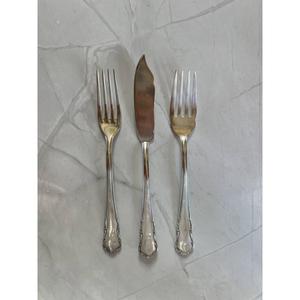 Ensemble de couverts en laiton argenté 3 pièces (cuillère, fourchette, couteau) pour restaurant, événement, fête - Product Image 3