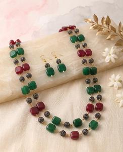Collar y conjunto de aretes de perlas indias, joyería bohemia para mujer, regalo, conjuntos de joyería de moda. - Product Image 5