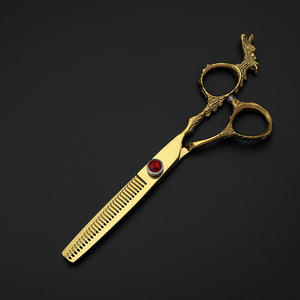 Tijeras de Adelgazamiento Profesionales de Acero Inoxidable Japonés con Mango Dorado de Dragón para Mano Derecha, Herramienta de Corte para Peluquería y Salón - Product Image 4