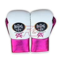 Kişiselleştirilebilir Boks Yok Hayat Yok MMA Eldivenleri Bağcıklı Antrenman Sparring Kancalı Kapatmalı Sığır Derisi Nem Emici Nefes Alabilen