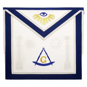 ผ้ากันเปื้อนปักลายทอง รูปทรงสี่เหลี่ยม พร้อมเข็มทิศ สีน้ำเงิน G  มีแบบให้เลือก - Product Image 5