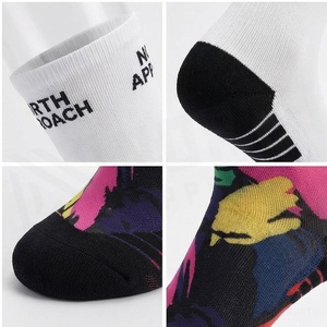 North Approach Crew <b>Socks</b> Floral Pattern Breathable Spandex <b>Polyester</b> Adult Summer Casual <b>Socks</b> - Product Image 4