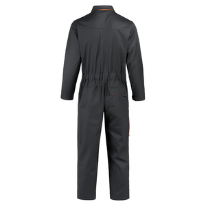 Summer Work <b>Clothes</b> Breathable Polyester Mechanic Electrician Workwear Black Cotton Orange Trim Resistant Mechanic Uniform - Product Image 2