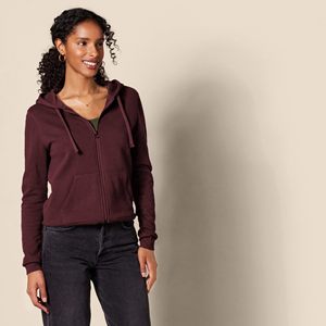 Nouvelle Arrivée : Sweat à Capuche Zippé Ample à Manches Longues pour Femme, Style Hip-Hop, en Polaire Couleur Unie, Collection Automne Hiver - Product Image 4