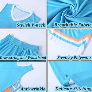 Camiseta de Baloncesto Personalizada con Nombre y Número del Equipo, Sublimada, Cuello en V, Sin Mangas, Uniformes para Adultos Unisex, Transpirable, de Poliéster - Product Image 4