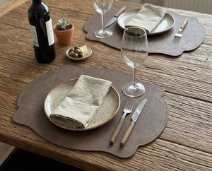 Wholesale Genuine Leather <b>Table</b> <b>Mat</b> Heat Resistant Luxury Placemats Custom Logo Waterproof Dining <b>Mats</b> LPM-0004B - Product Image 3