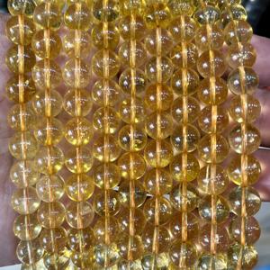 Venta al por Mayor de Cuentas Redondas de Citrino 100% Natural Genuino de 8mm, Cuarzo Amarillo Liso, Hilo de Piedras Preciosas para la Fabricación de Joyería - Product Image 4