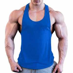 2026 <b>Mens</b> Blue <b>Stringer</b> Tank Top Racerback Sleeveless Muscle Fit <b>Vest</b> Lightweight Breathable Summer Workout Shirt Custom OEM - Product Image 4