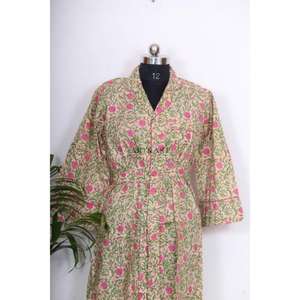 Robe de chambre en coton fleuri pour femme, grande taille, style kimono, avec dentelle, taille unique, à manches, pour mariée, usage quotidien, cadeau idéal pour elle - Product Image 4