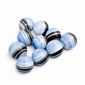 Sphère d'Opale Bleue Naturelle, Boule de Cristal de Guérison, Pierre Polie, Méditation, Reiki, Amour, Décoration d'Intérieur, Luxe, Feng Shui, Rayée - Product Image 1