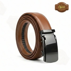 Ceinture en cuir véritable vintage pour homme, à cliquet automatique, avec boucle en alliage réglable, idéale pour le style business décontracté – Meilleure vente - Product Image 4