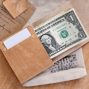 Premium <b>Black</b> Leather Seamless <b>Wallet</b> Grained Texture No Stitch Mini Card Holder <b>For</b> OEM Orders SLW-0041 - Product Image 4