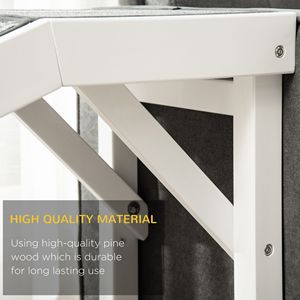 Rampa Portatile e Regolabile per Cani 74"L X 16"W X 25"H in Legno di Pino Grigio e Bianco con Piattaforma Superiore Antiscivolo in Moquette - Product Image 5