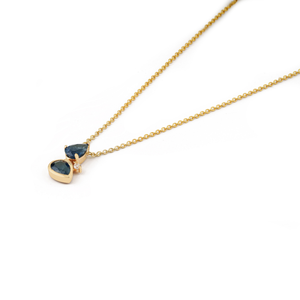 Collar con Colgante Minimalista de Oro Amarillo K14 con Zafiro Azul y Diamantes, 100% Genuino, Piedras Preciosas, Nuevas Llegadas, Joyería Personalizada - Product Image 5