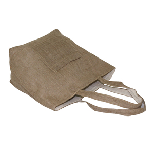 Jute Shopping <b>Bag</b> Cotton Grocery <b>Bag</b> Natural Eco Friendly Jute Cotton Raw Fabric Reversible Tote <b>Bag</b> for <b>Gift</b> - Product Image 4