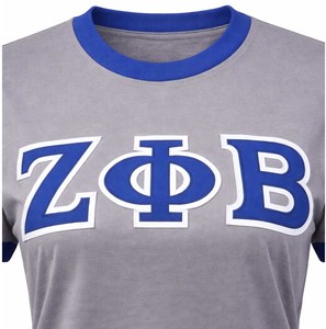 T-shirt en coton personnalisé de haute qualité Zeta Phi Beta pour femmes, broderie et impression, collection été, vente en gros - Product Image 2