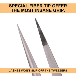 Pince à épiler antidérapante en acier inoxydable pour extensions de cils, pointe en fibre, précision pour outils de maquillage - Vente en gros - Product Image 5