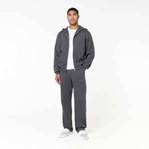 Ensembles de survêtements zippés pour hommes avec capuche et pantalon, en tissu brossé, personnalisables ODM OEM, fabrication en gros par usine de vêtements de sport pour hommes - Product Image 2