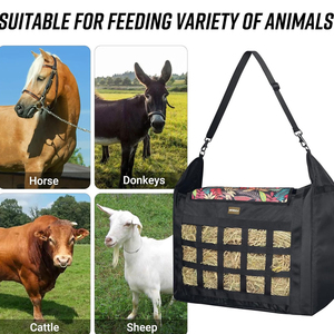 Extra Large Capacity Heavy-Duty Polyester Material Bale Bags Horse Feed Wear-Resisting <b>Equestrian</b> Hay Tote Bag Open Slow Horse - Product Image 6