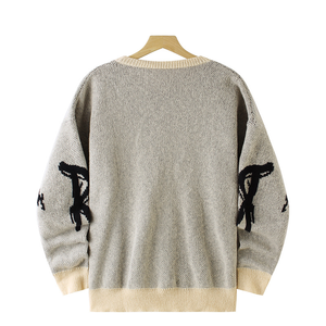 Suéter de Punto Gris para Hombre WARPRO INDUSTRY, Manga Larga, Sólido, Ropa de Invierno, 100% Algodón, Corte Regular, Transpirable - Product Image 3