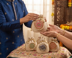 Wholesale Handcrafted Indian Ethnic Potli Bags – Premium Embroidered Drawstring Favor Pouch for Weddings, Festivals, and Luxury - Product Image 3