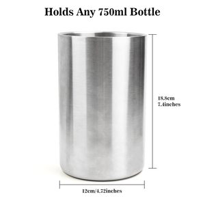 Enfriador de Botellas de Vino de Acero Inoxidable de Alta Calidad, Cubo Enfriador de Champán y Vino de Doble Capa Aislado para Accesorios de Bar en Casa - Product Image 2
