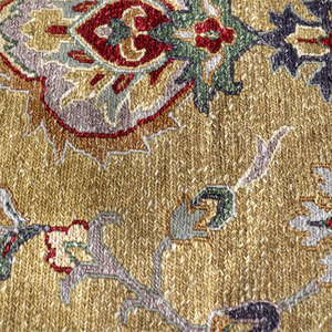Mustard Gold Floral Border Rug Modern Botanical Vine Area Carpet Eco-Friendly Non-Slip Hand Tufted Thick Wool for Living Room - Product Image 4