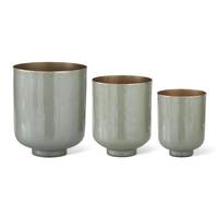 Vase rond en métal doré pour fleurs séchées, bac à plantes