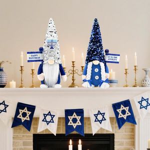 Gnomi di Hanukkah per Decorazioni Interne, Figure in Peluche Menorah, Ornamenti Ebraici per Chanukah, Set di Decorazioni per Hanukkah - Product Image 4