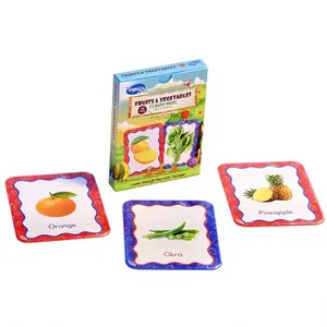 Toysaga Eco-friendly Colorful Fruits Vegetables Flashcards 30 Cards Preschool Educational <b>Learning</b> for Kids 2-3 Years Made China - Product Image 1