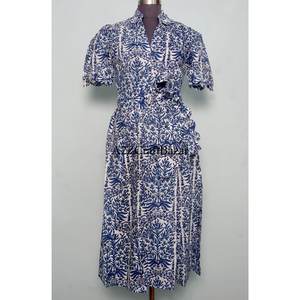 Vestido de Algodón 100% con Estampado Floral Hecho a Mano para Mujer, Vestido de Verano, Vestido de Fiesta, Vestido Informal para Mujer - Product Image 1