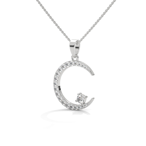 925 Sterling Silver Moon Pendant Necklace Zircon Clavicle Chain Celestial Jewelry for Women <b>Gift</b> - Product Image 2