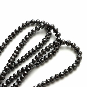 Natural Black Diamond Faceted Round Beads 6-6.5mm Loose Gemstone Beads for Jewelry Making Wholesale - Product Image 2